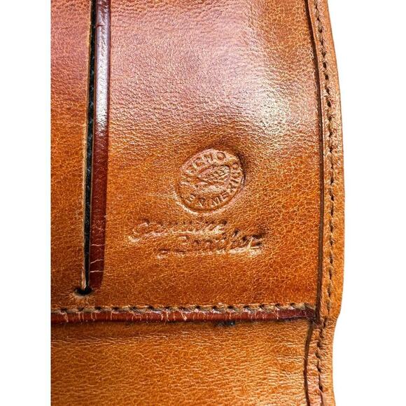 Artisan Tooled Flowers Leather Wallet - Made in Mexico - Credit Cards Coin Purse - Picture 5 of 7